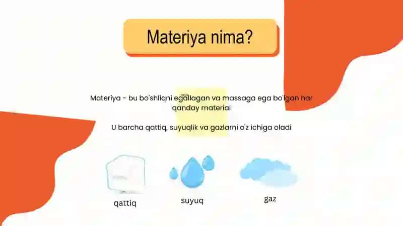 Moddalarning agregat holatlari 3