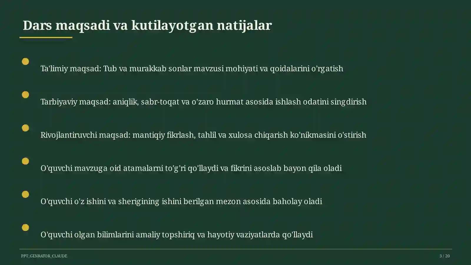 Tub va murakkab sonlar (5-sinf) Matematika (5–6) — o'quvchilar uchun 3