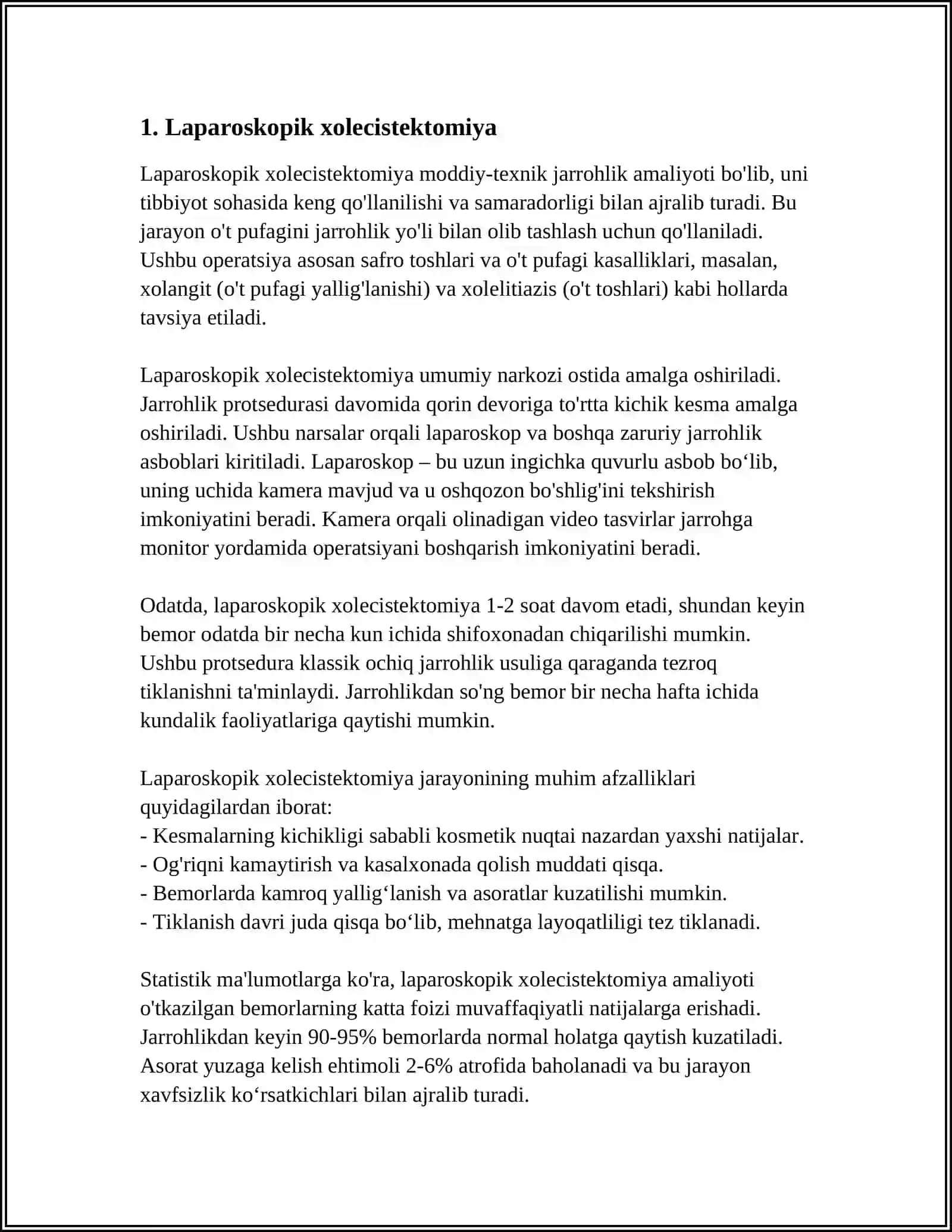 LAPAROSKOPIK YO'L BILAN QORIN BO'SHLIG'IDA BAJARILADIGAN OPERASIYALAR 3