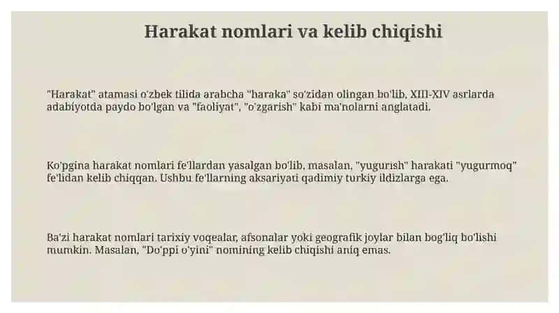 Harakat nomi va xususiyatlati ona tili 3