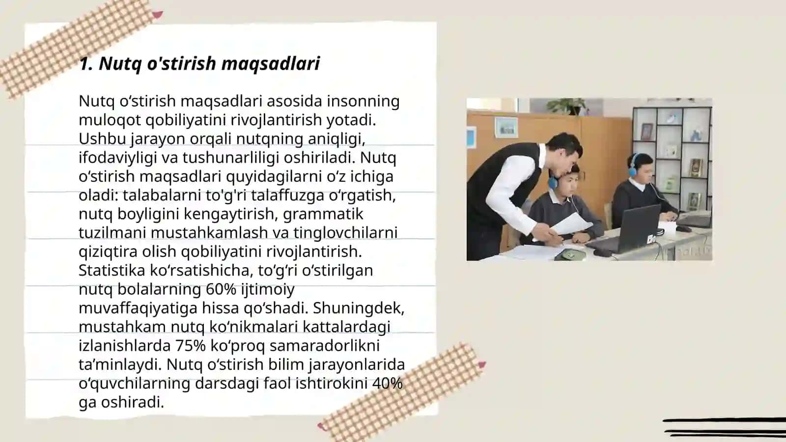 Nutq o'stirish metodikasi fanining maqsadi vazifalari metodlari va usullari bo'yicha sxema tuzish 3