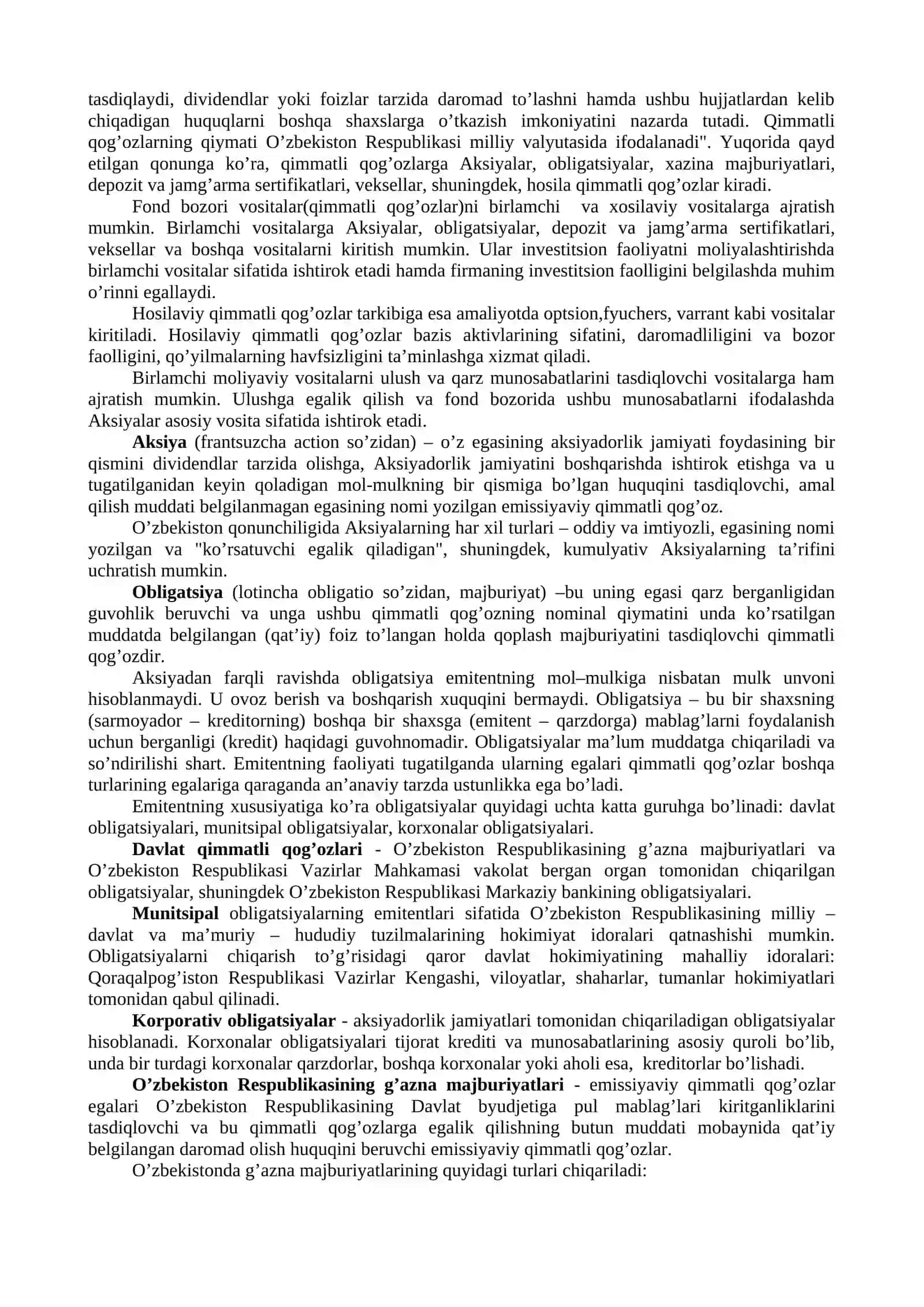 Investitsiyalarni moliyalashtirishda moliyaviy vositalar 3