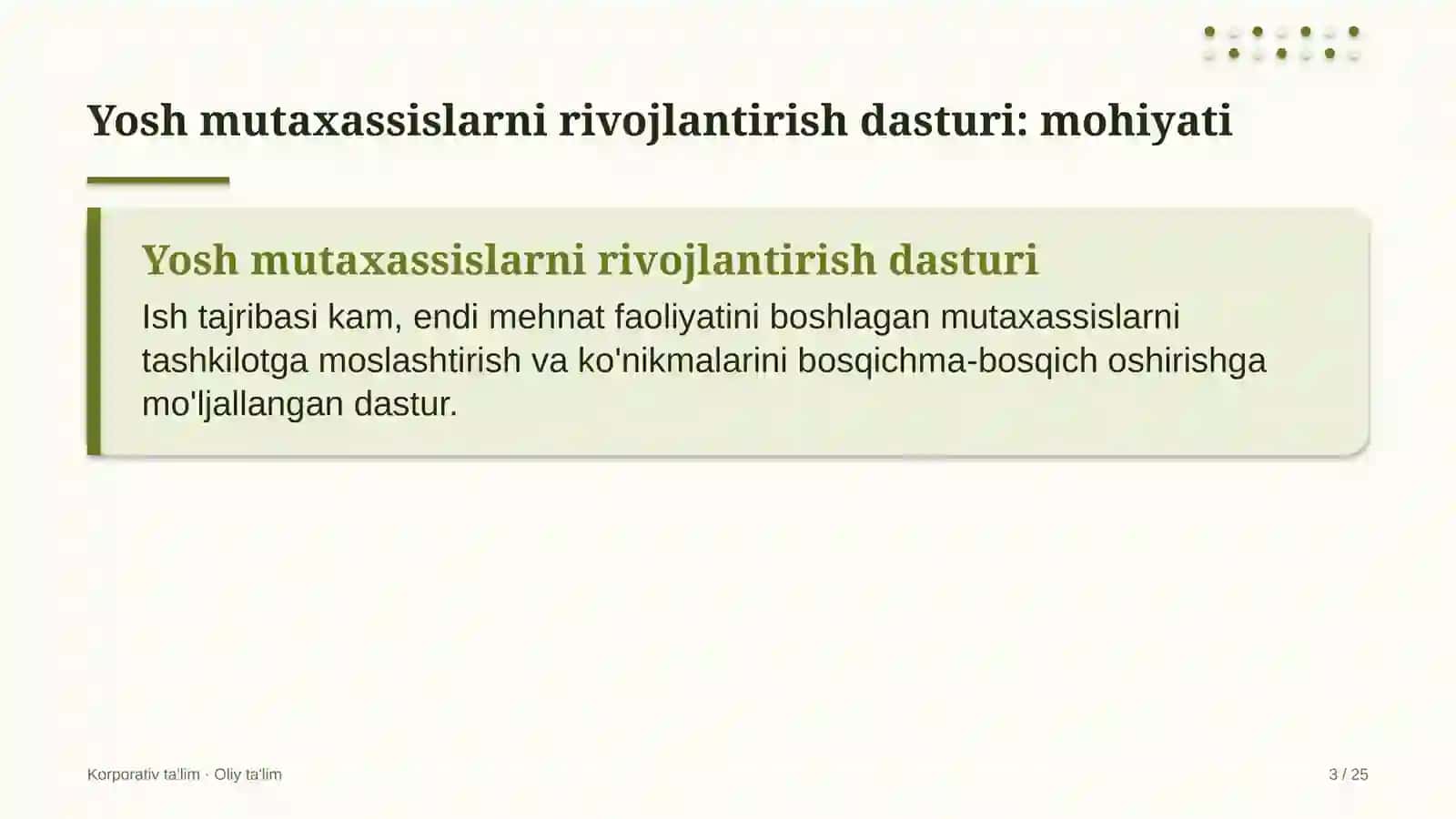 dehqon xo'jaliklarida yosh mutaxassislarni rivojlantirish dasturi 4997 3