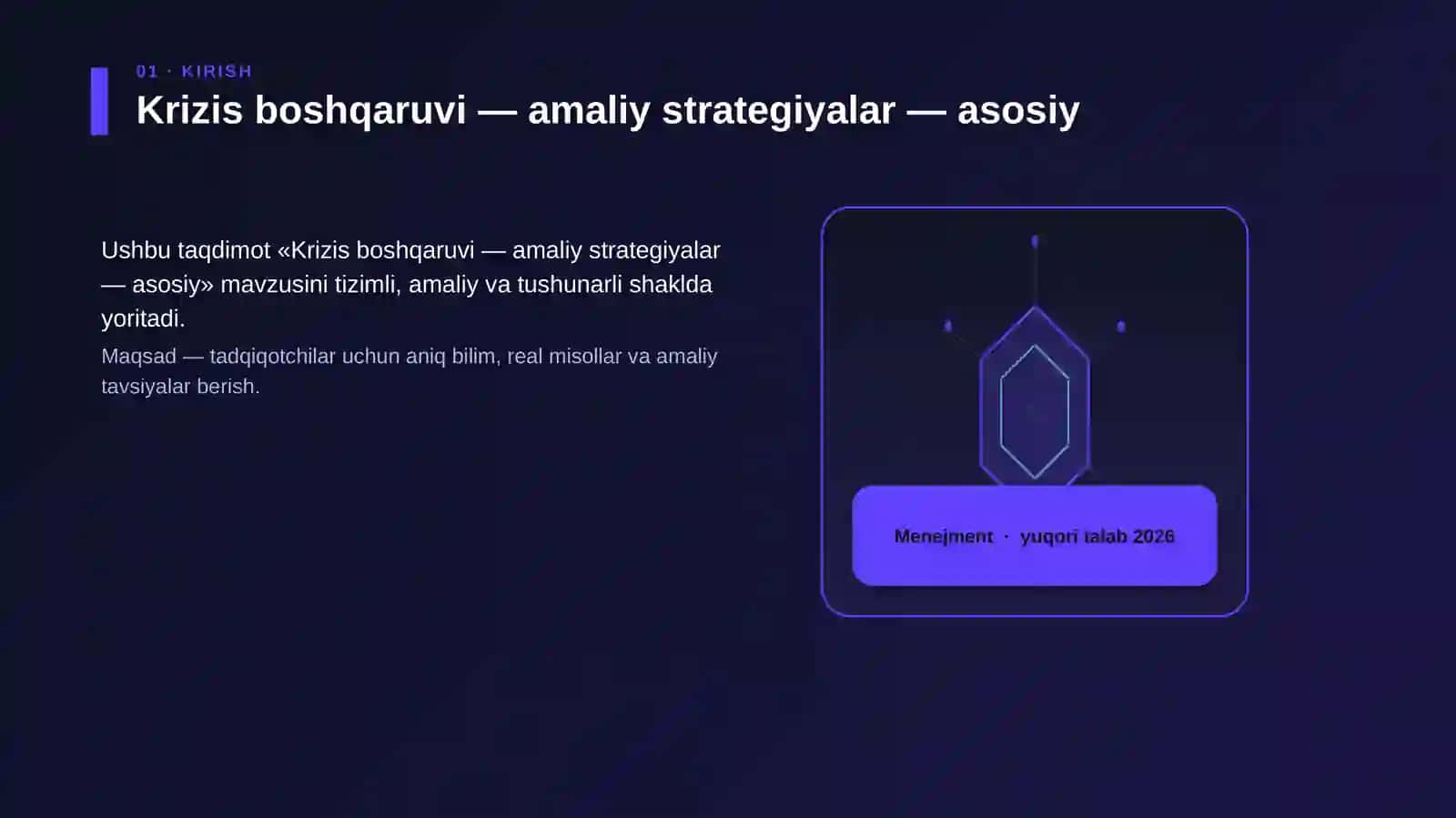 Krizis boshqaruvi — amaliy strategiyalar — asosiy 3
