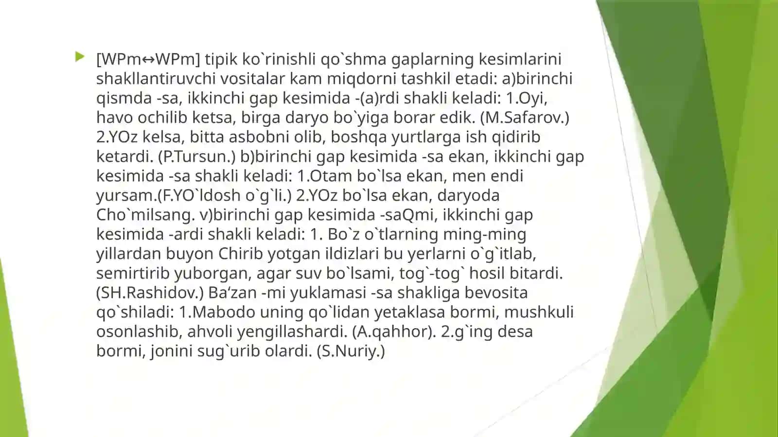 Mutanosib bog`lanishli qo`shma gaplar 3