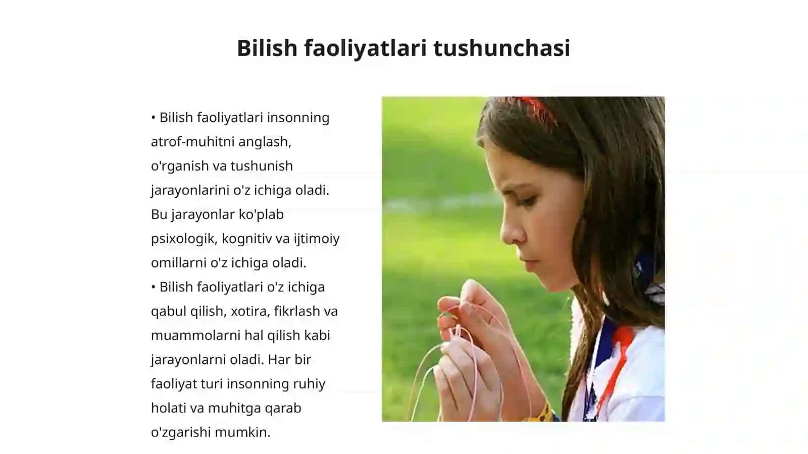 Bilish faoliyatlari 3