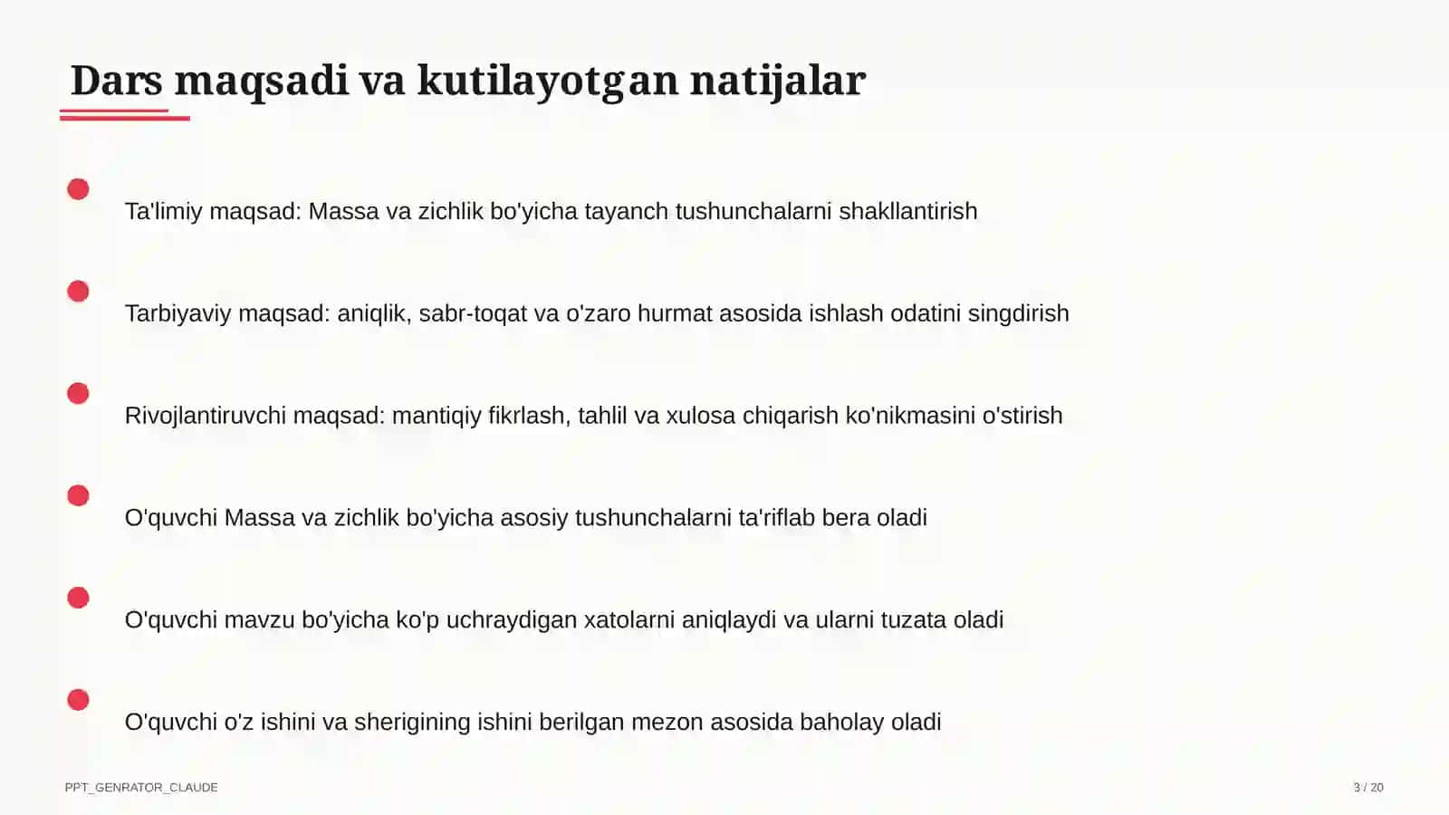 Massa va zichlik (6-sinf) 3