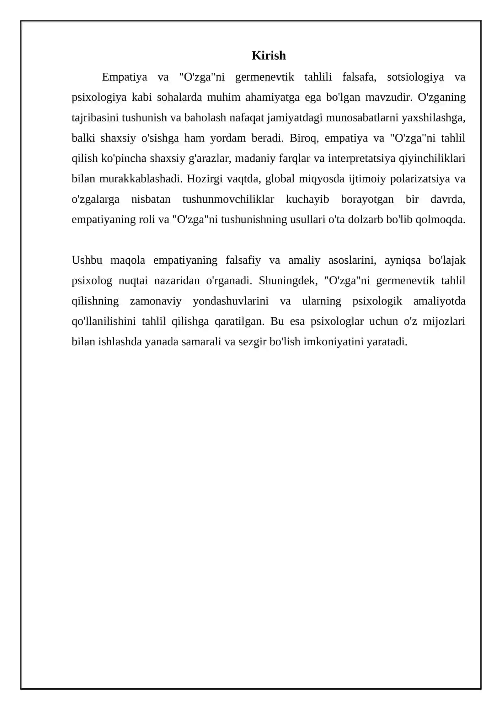 Empatiya va "O'zga"ni tushunishning germenevtik tahlili 3