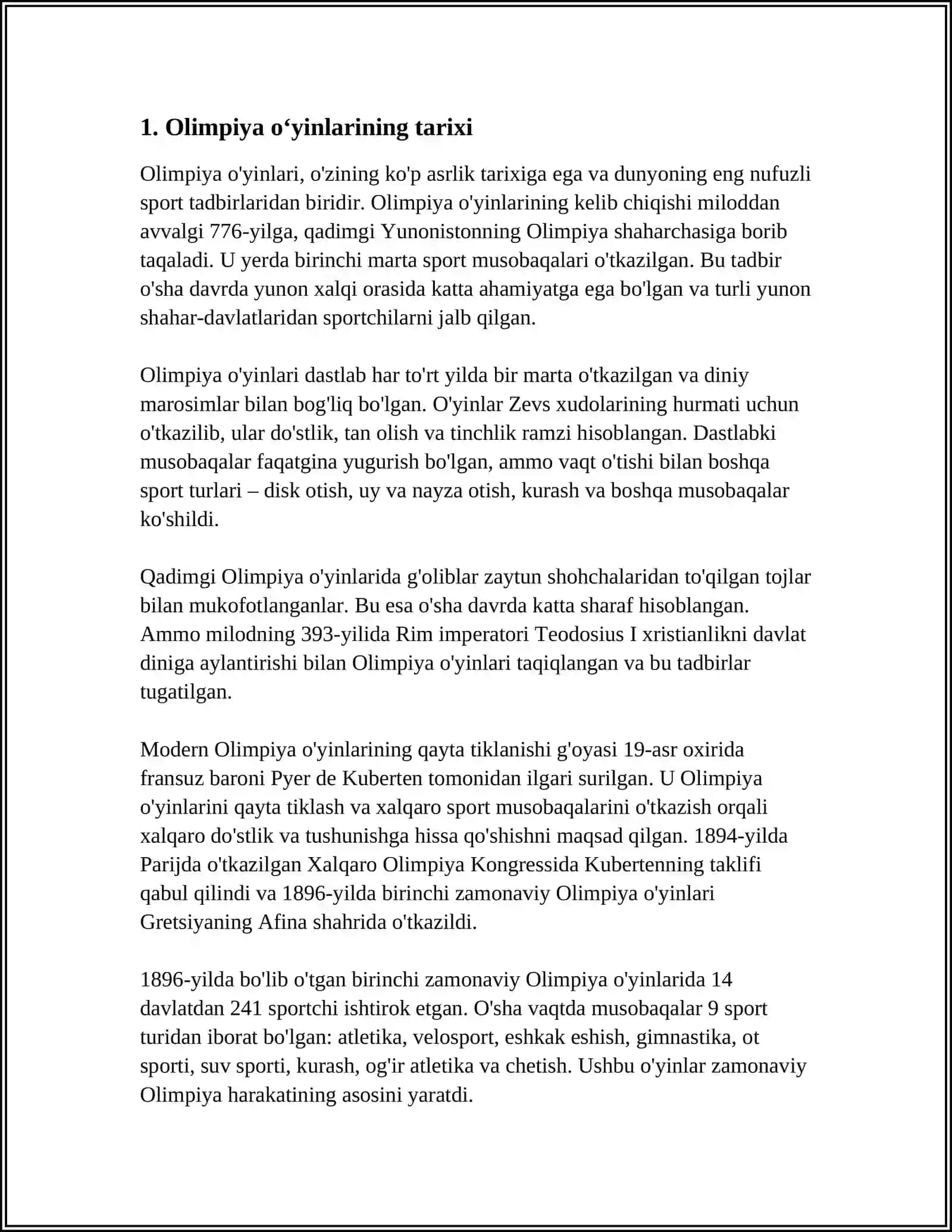 OLIMPIYA ÕYINLARI 3