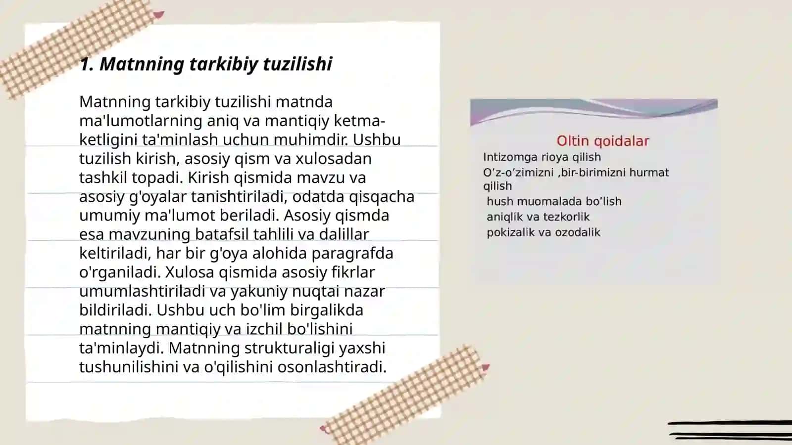 Matn tuzilishiga doir qoidalar 3