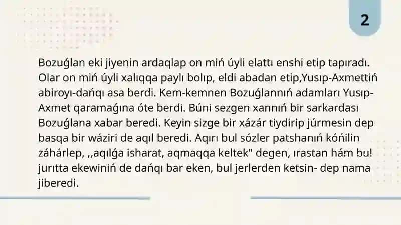 Yusup-Axmet dástanı 3