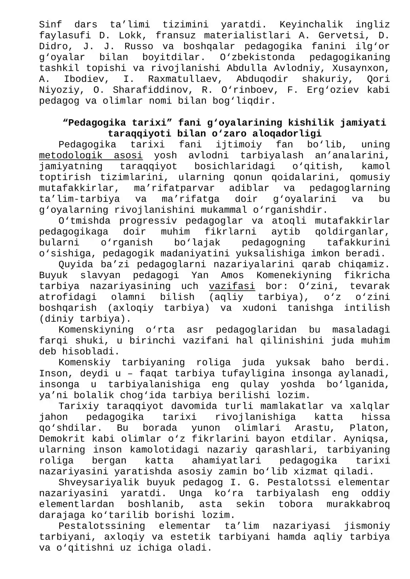Pedagogika tarixi fan sifatida. Ibtidoiy jamoada tarbiya. VII asrgacha ta’lim-tarbiya va pedagogik fikrlar 3