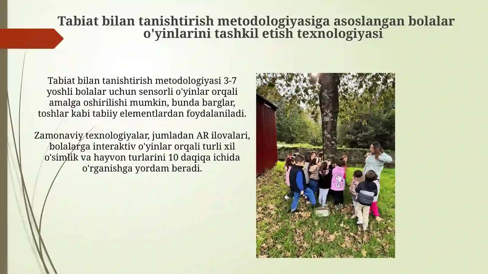 Tabiat bilan tanishtirish metodikasiga asosida bolalar o'yinlarini tashkil etish texnologiyasi 3