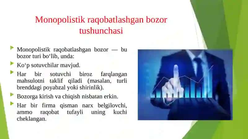 Monopolistik raqobatlashgan bozor muvozanati. 3