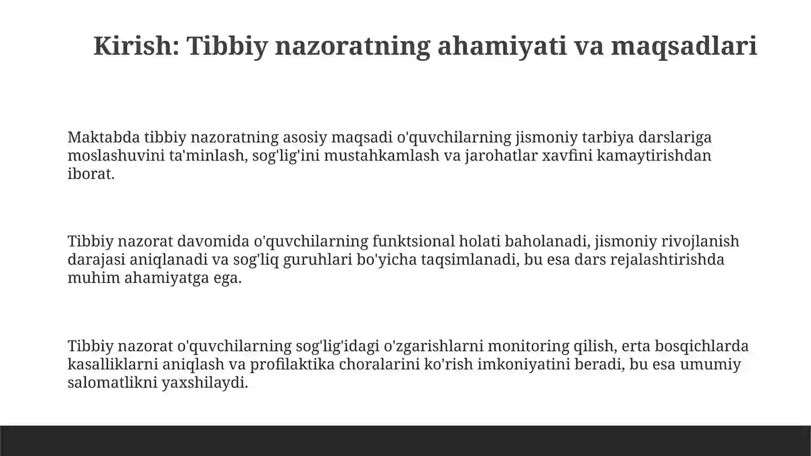 Maktabda jismoniy tarbiya boʻyicha tibbiy nazorat salomatlik guruhlari 3