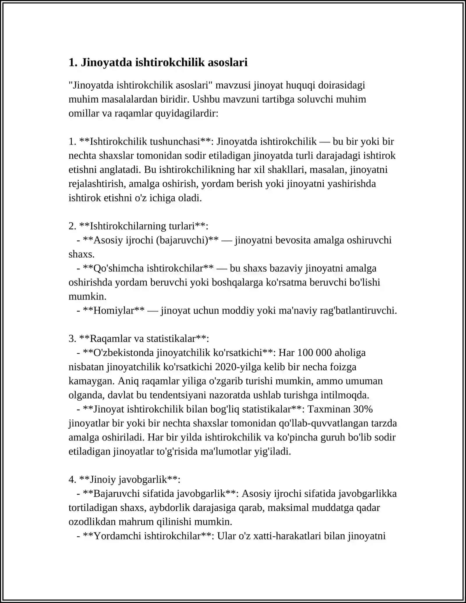 Jinoyatda ishtirokchilik tushunchasi 3
