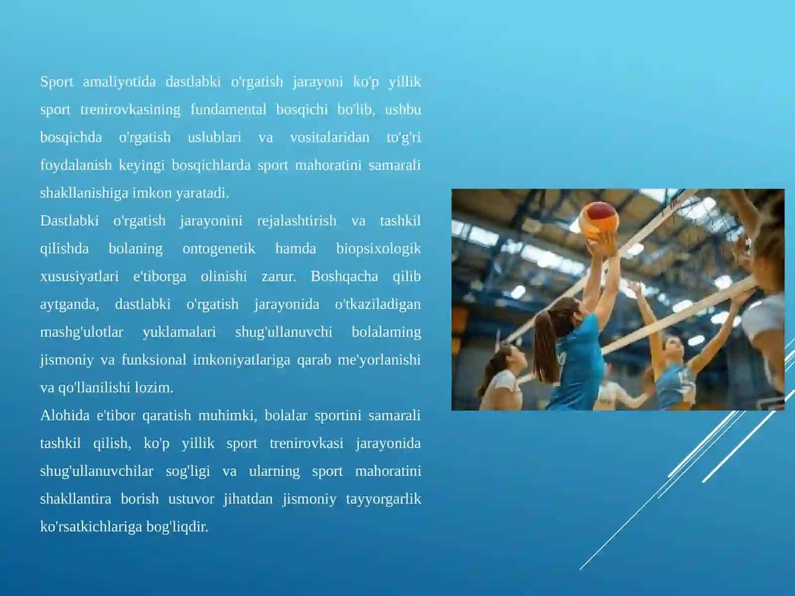 Boshlangʻichtayyorgarlikbosqichidamashgʻulotlarnitashkiletish (VOLEYBOL) 3
