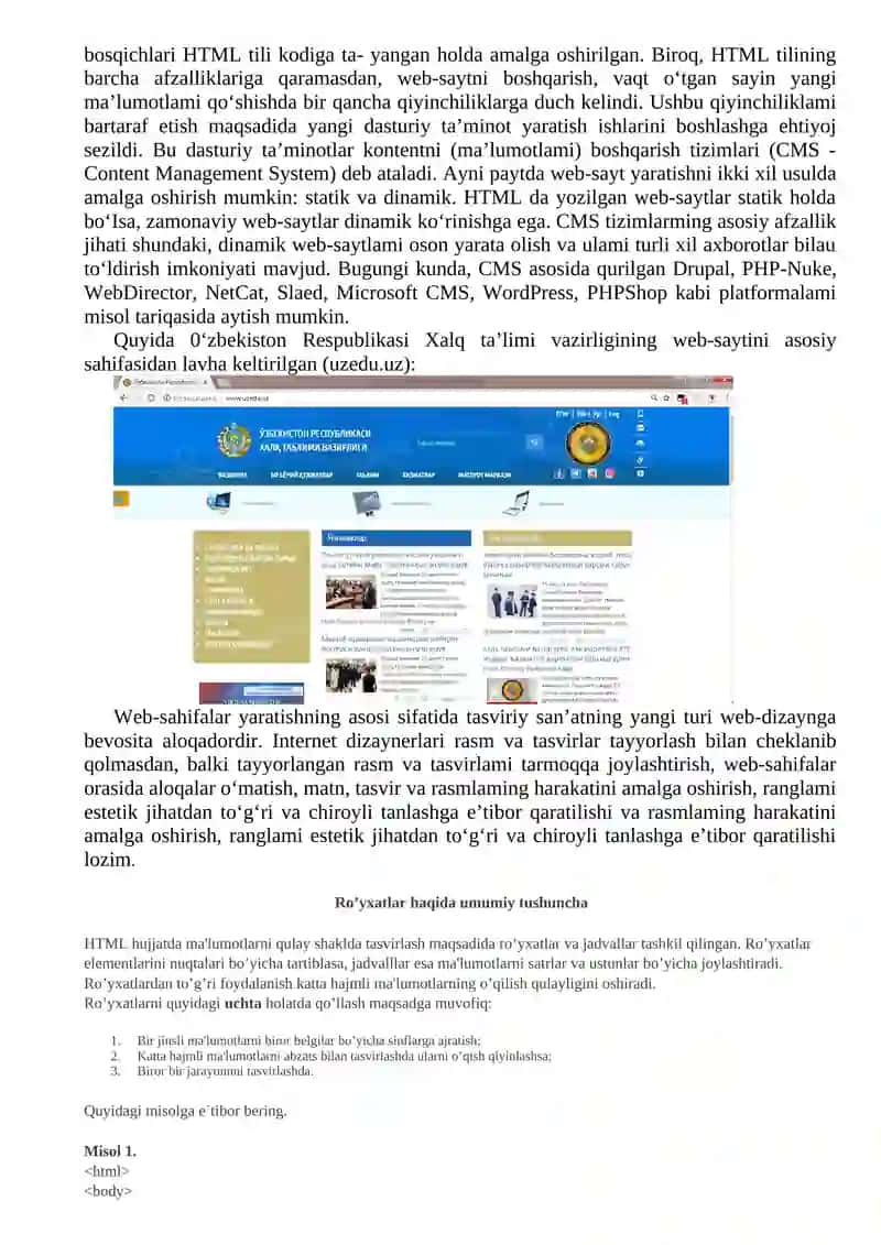 WEB-DIZAYN VA UNING DASTURIY TA’MINOTI 3