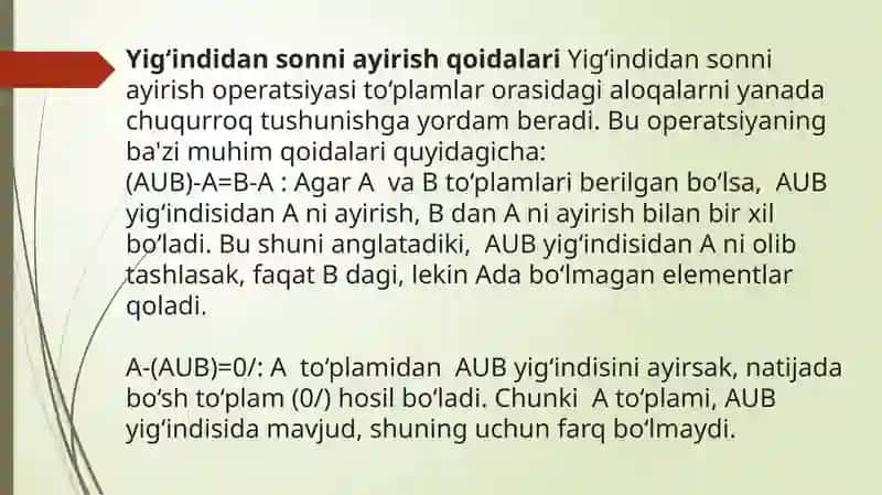 Yig‘indidan sonni va sondan yig‘indini ayirish qoidalari. 3