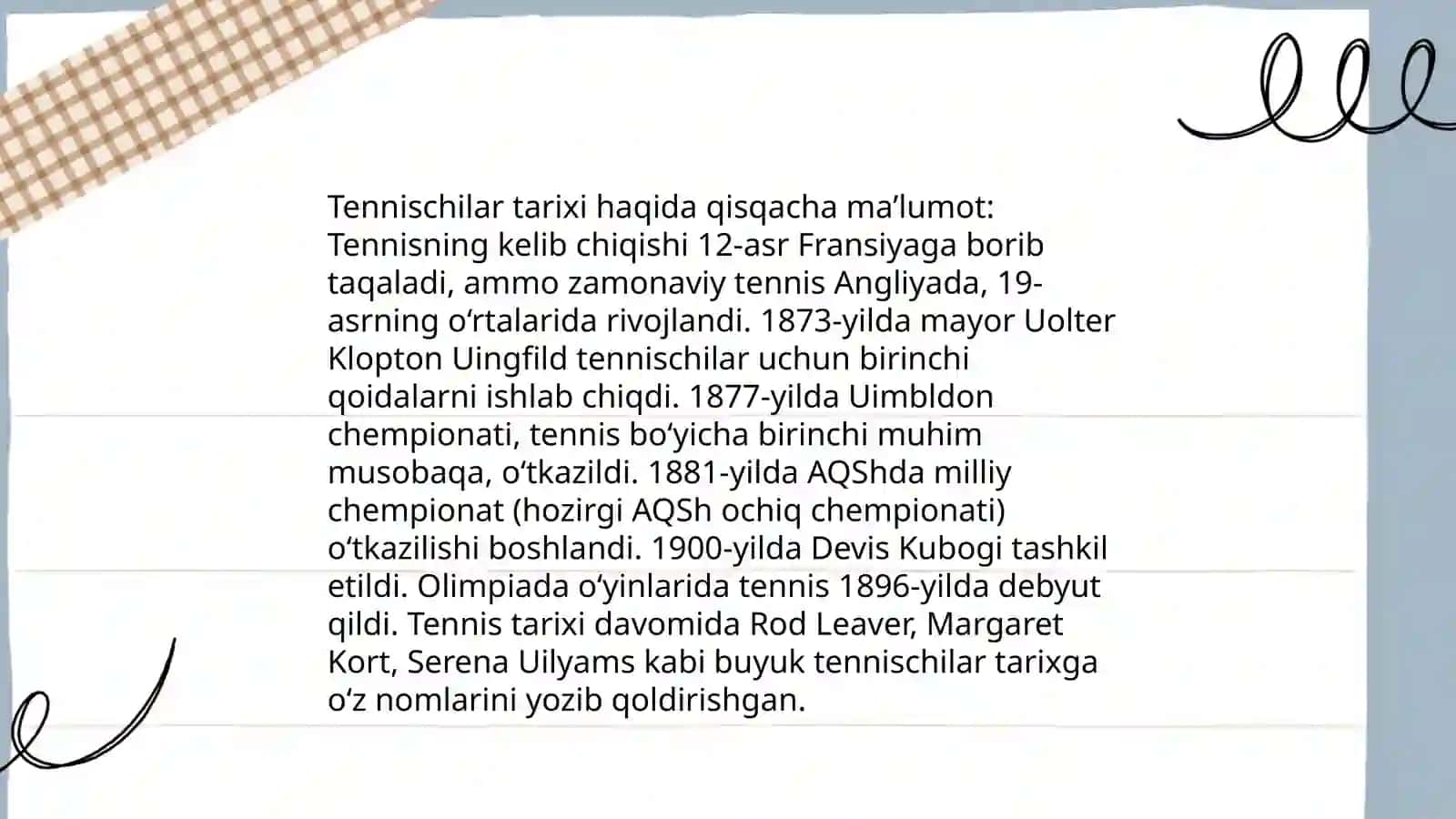 Tennischilar tarixi 3