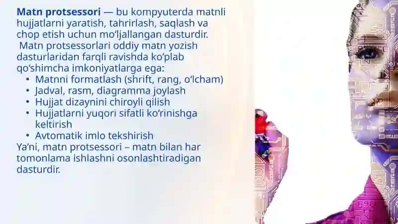Matn protsessorlari: MS Word asoslari 3