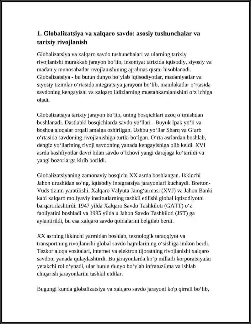 GLOBALLASHUV VA XALQARO SAVDONING RIVOJLANISH TENDENSIYALARI 3