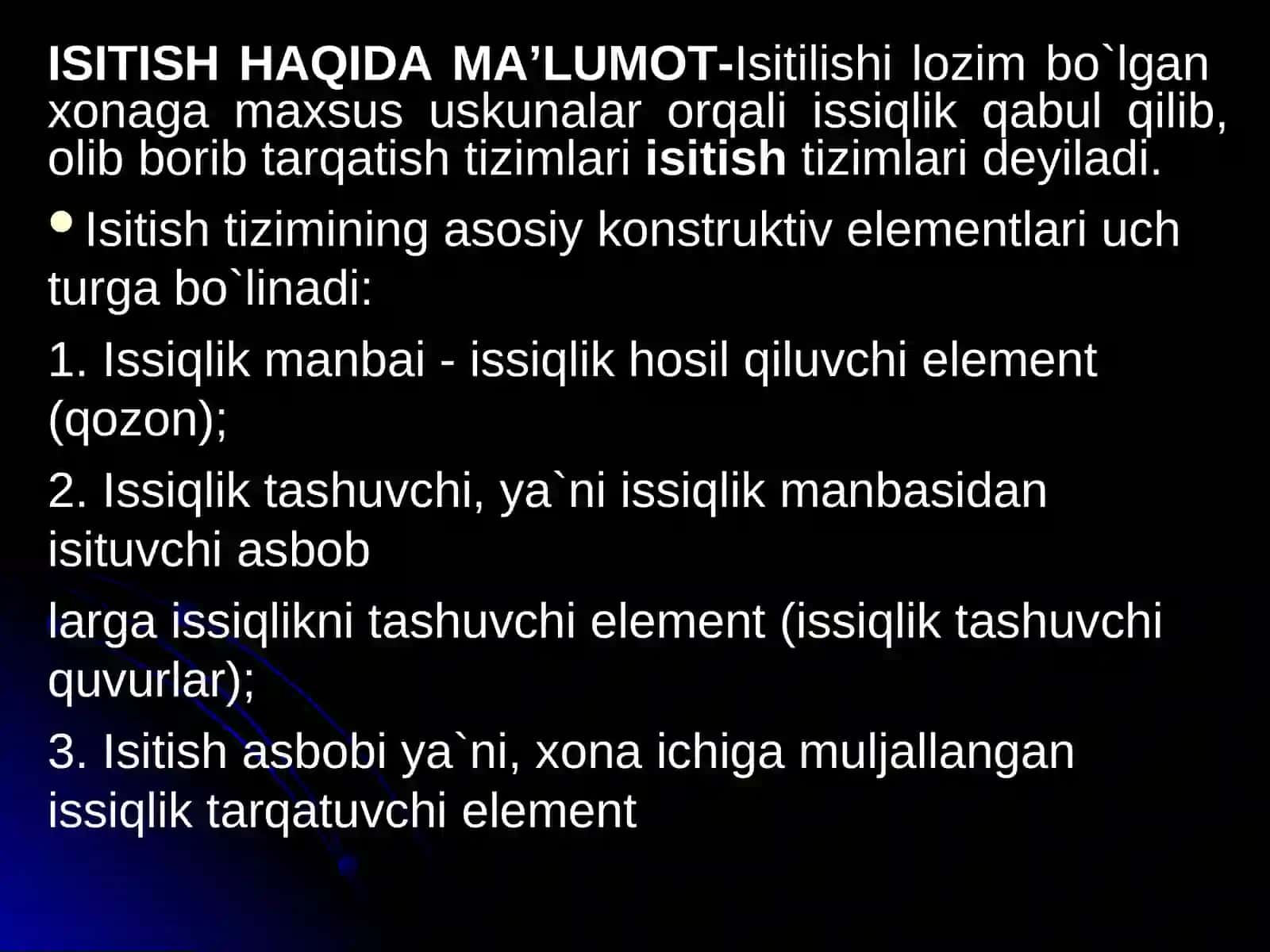 Isitish asboblarini hisobi 3