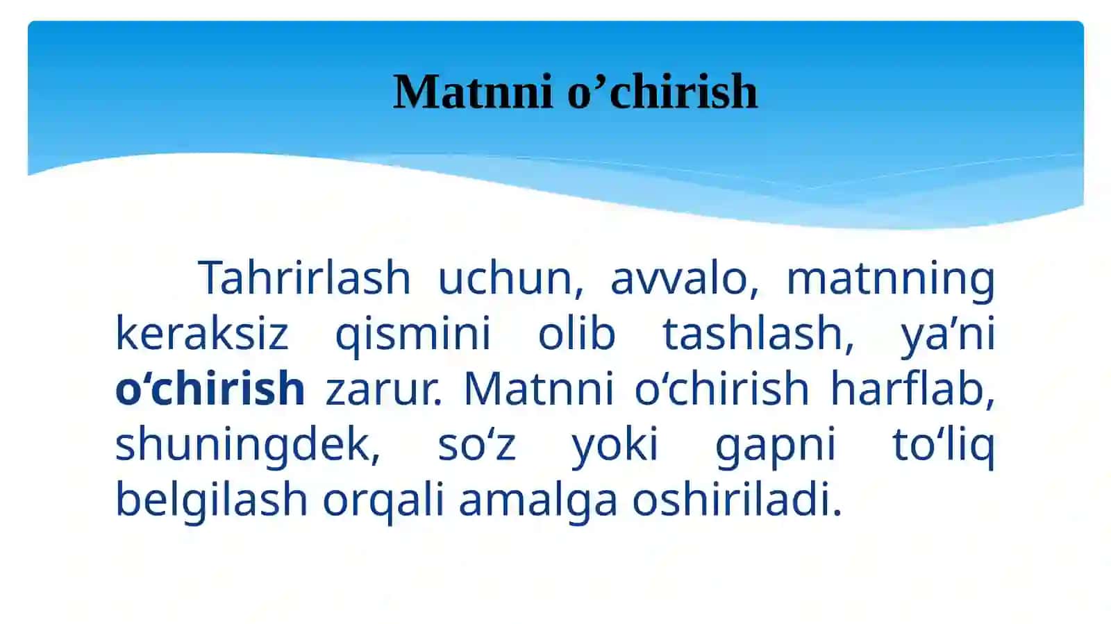 Matnnio’chirish va matnniko’chirish 3