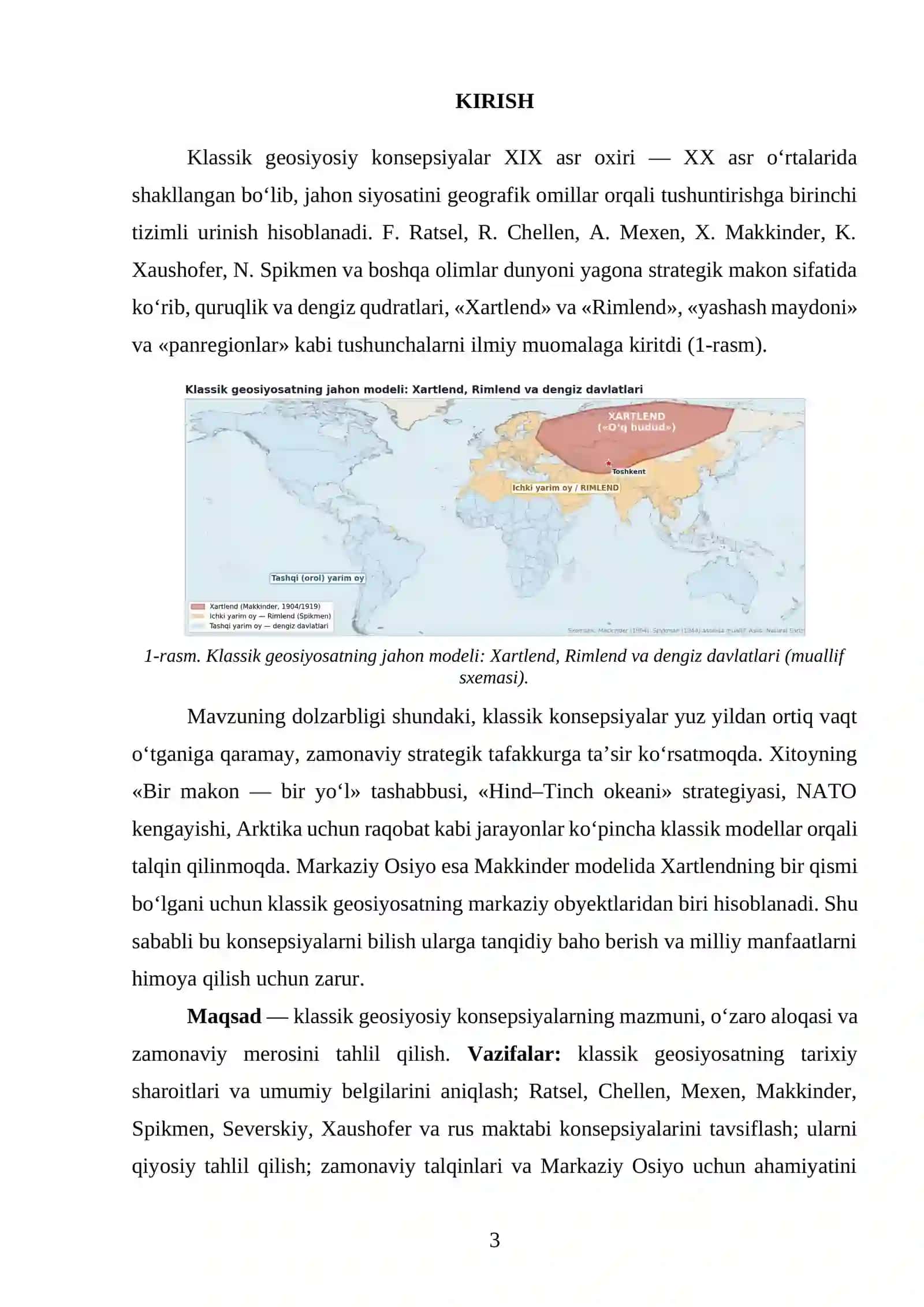 klassik geosiyosiy konsepsiyalar referat 3