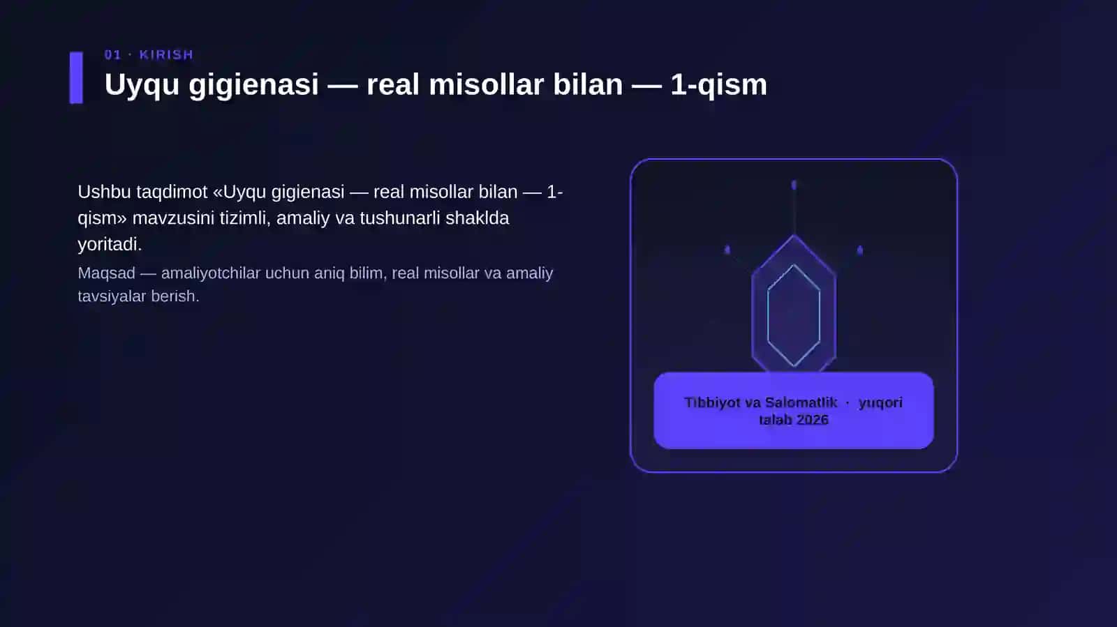 Uyqu gigienasi — real misollar bilan — 1-qism 3