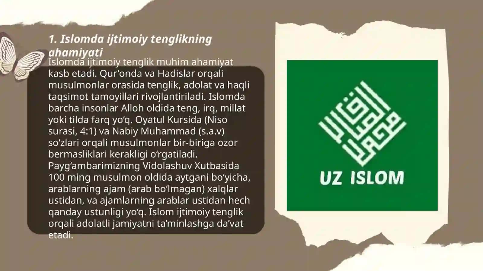 Islomda ijtimoiy tenglik, adolat, bag‘rikenglik va vatanparvarlik g‘oyalarining mohiyati 3