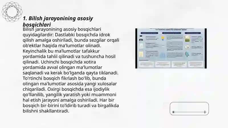 Bilish jarayoni. Tafakkur haqida 3