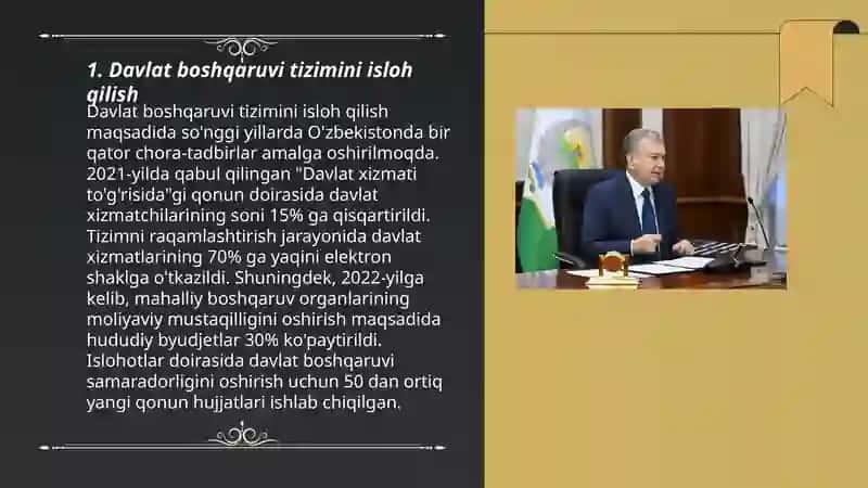 Davlat boshqaruvi tizimini isloh qilish 3