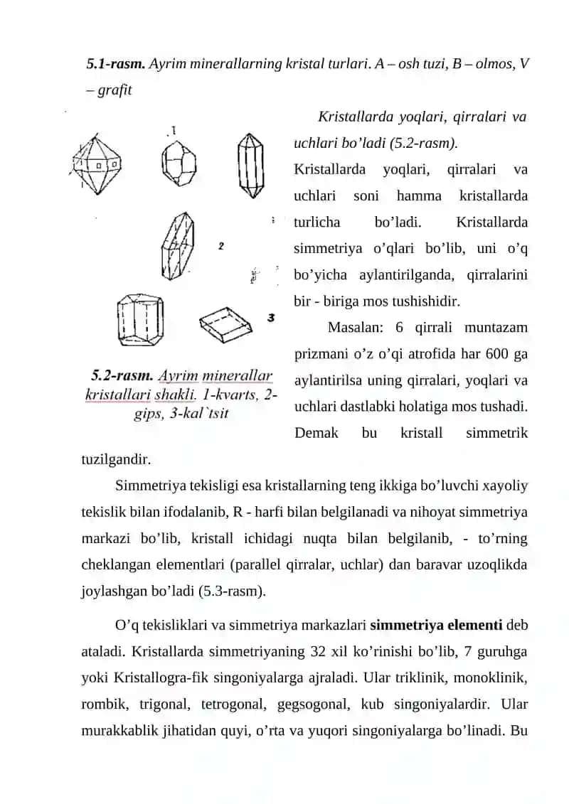 Minerallarning kristall tuzilishi 3