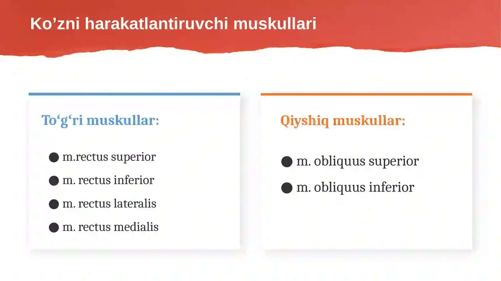 Ko’zning yordamchi apparati.Ularning yoshga qarab o’zgarishi.Ko’ruv o’tkazuv yo’li.2-juft bosh miya nervi 3