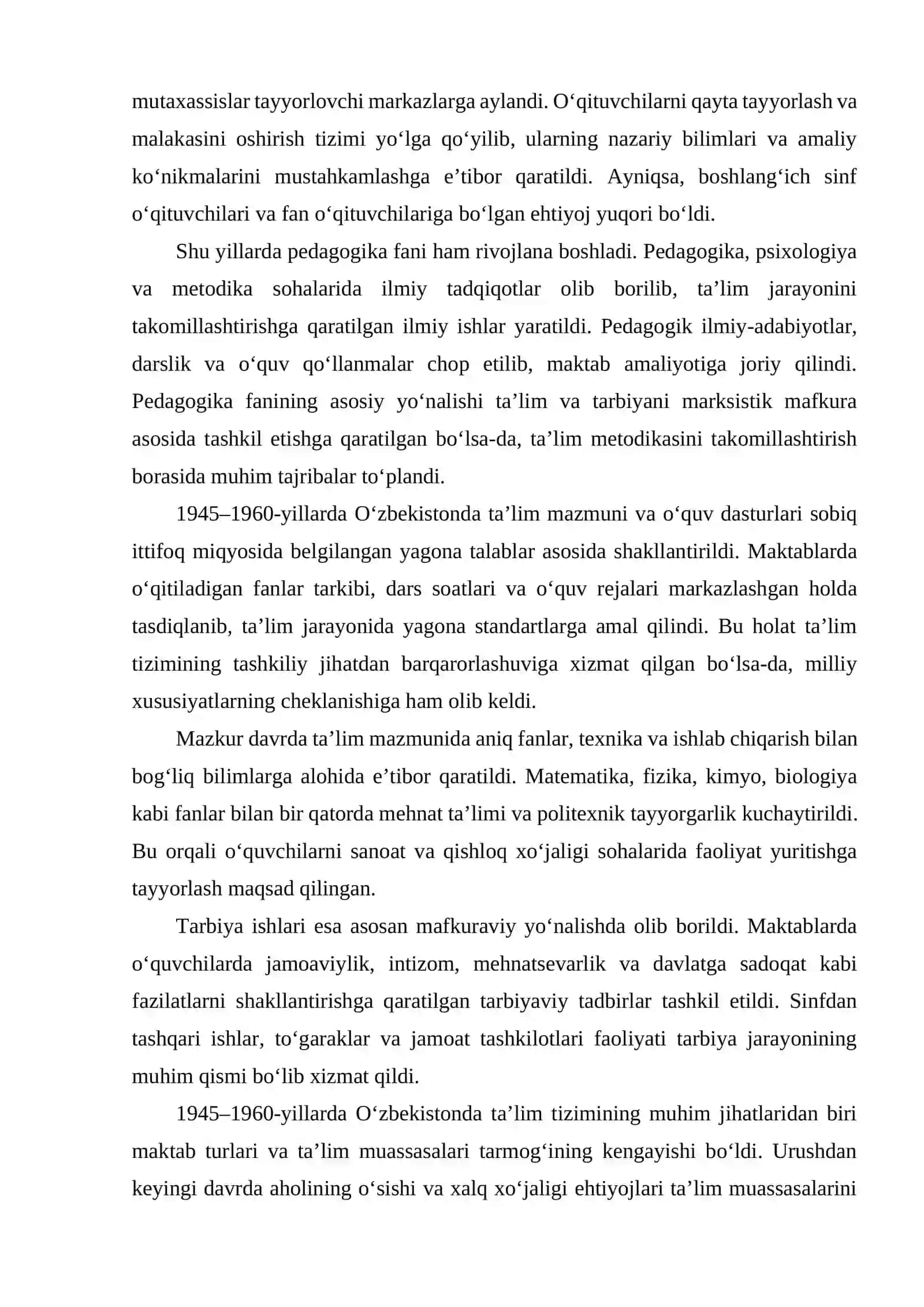 1945-1991-YILLARDA O'ZBEKISTONDA TA'LIM TIZIMI VA PEDAGOGIKA FANI 3