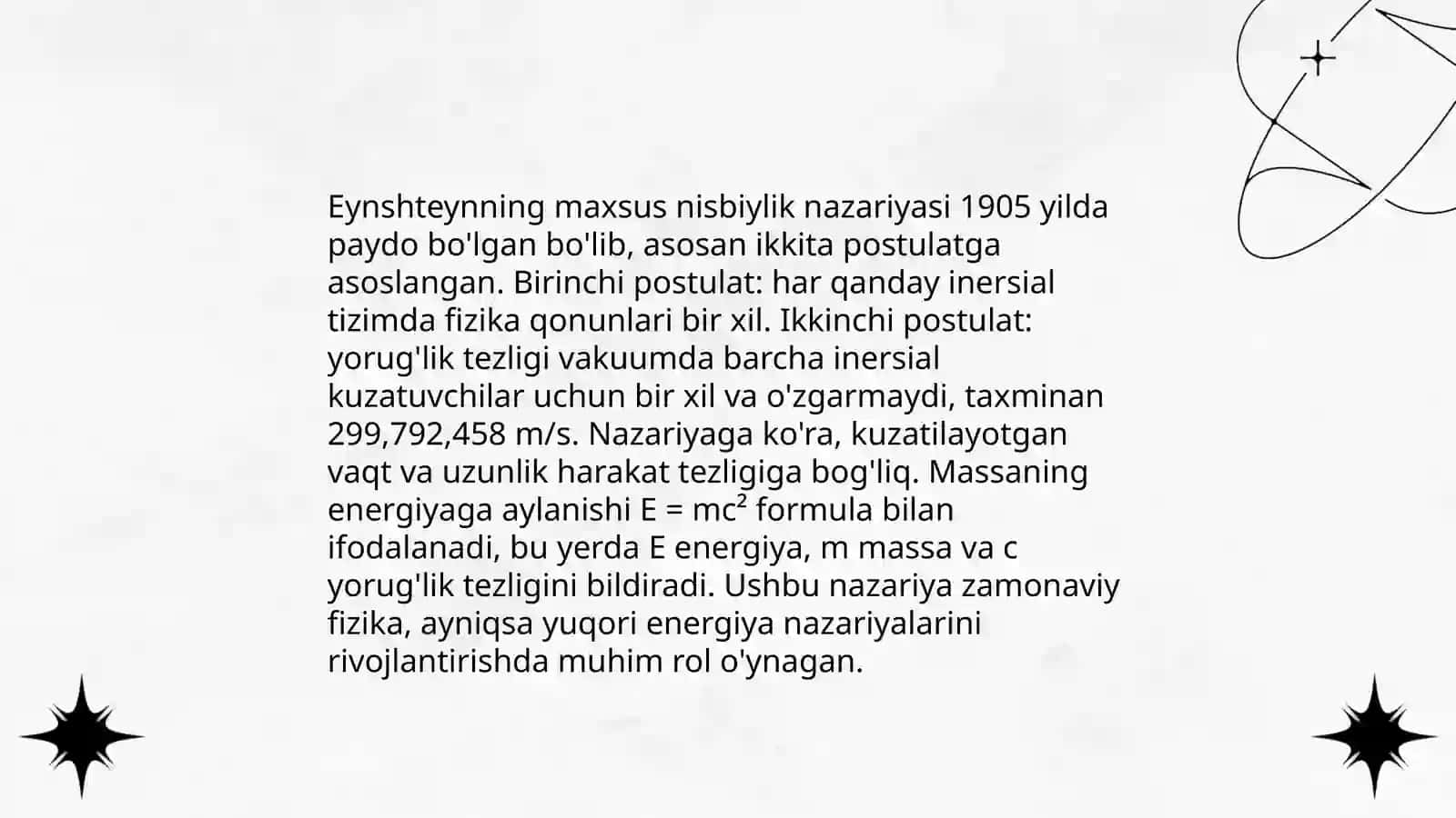 Eynshteyn postulatlari 3