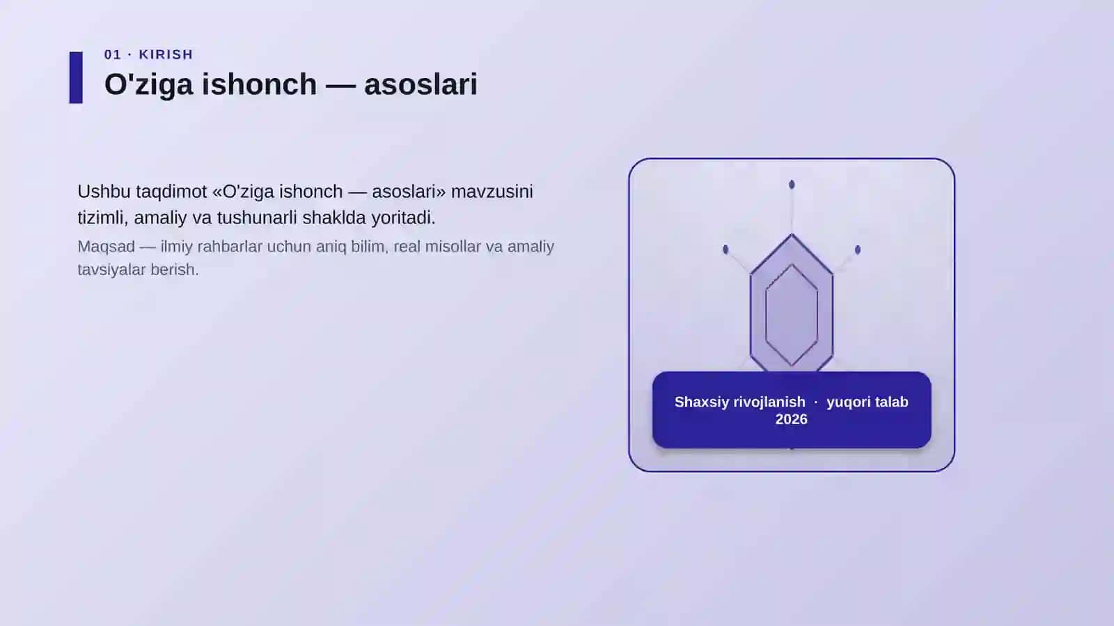 O'ziga ishonch — asoslari 3