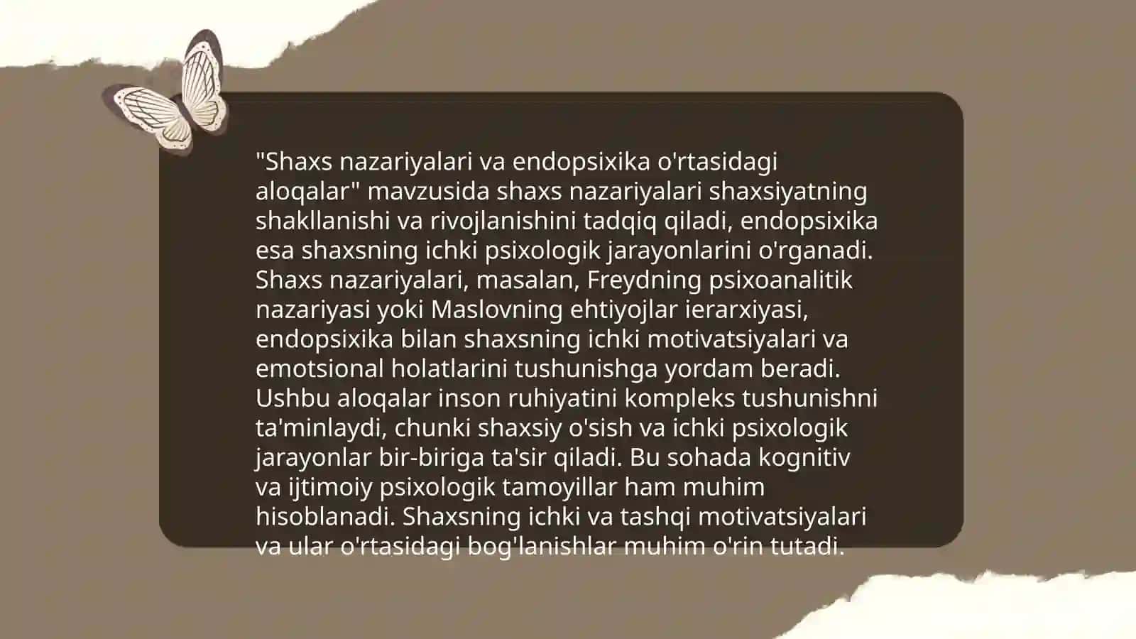 Shaxs nazariyalari va endopsixika aloqalari 3