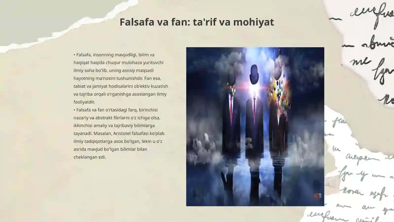 Falsafa va fan munosabati: o'xshashlik va farqlar 3