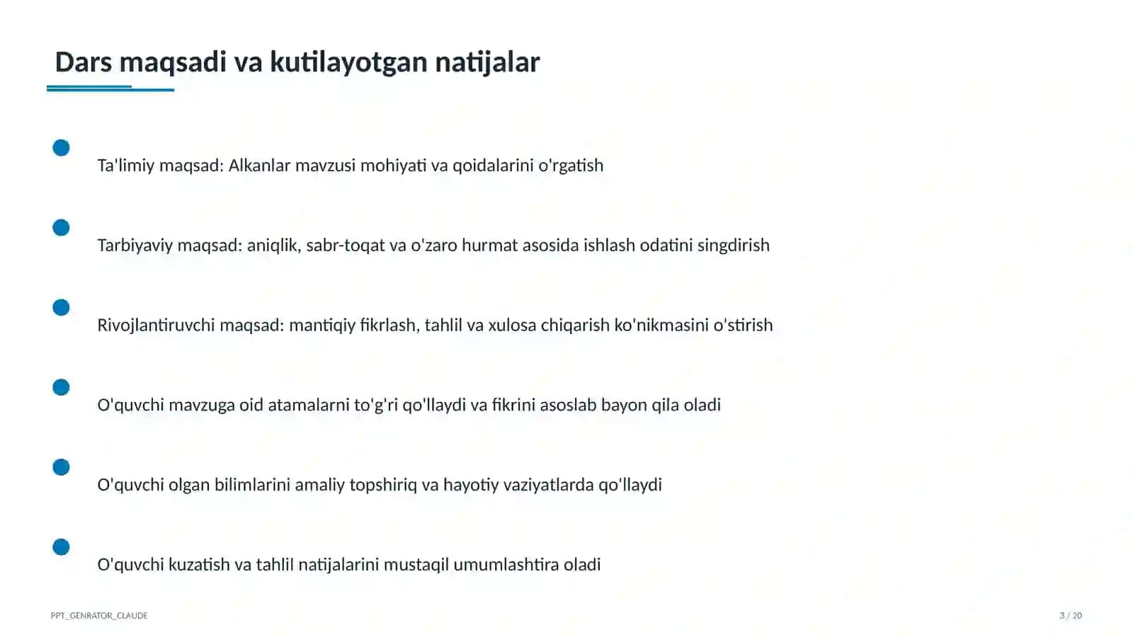 Alkanlar (10-sinf) 3