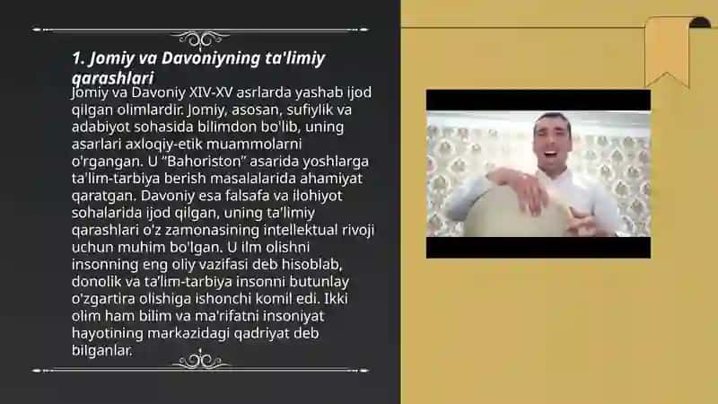 Abdurahmon Jomiy va Jaloliddin Davoniyning ta'limiy-axloqiy qarashlari 3