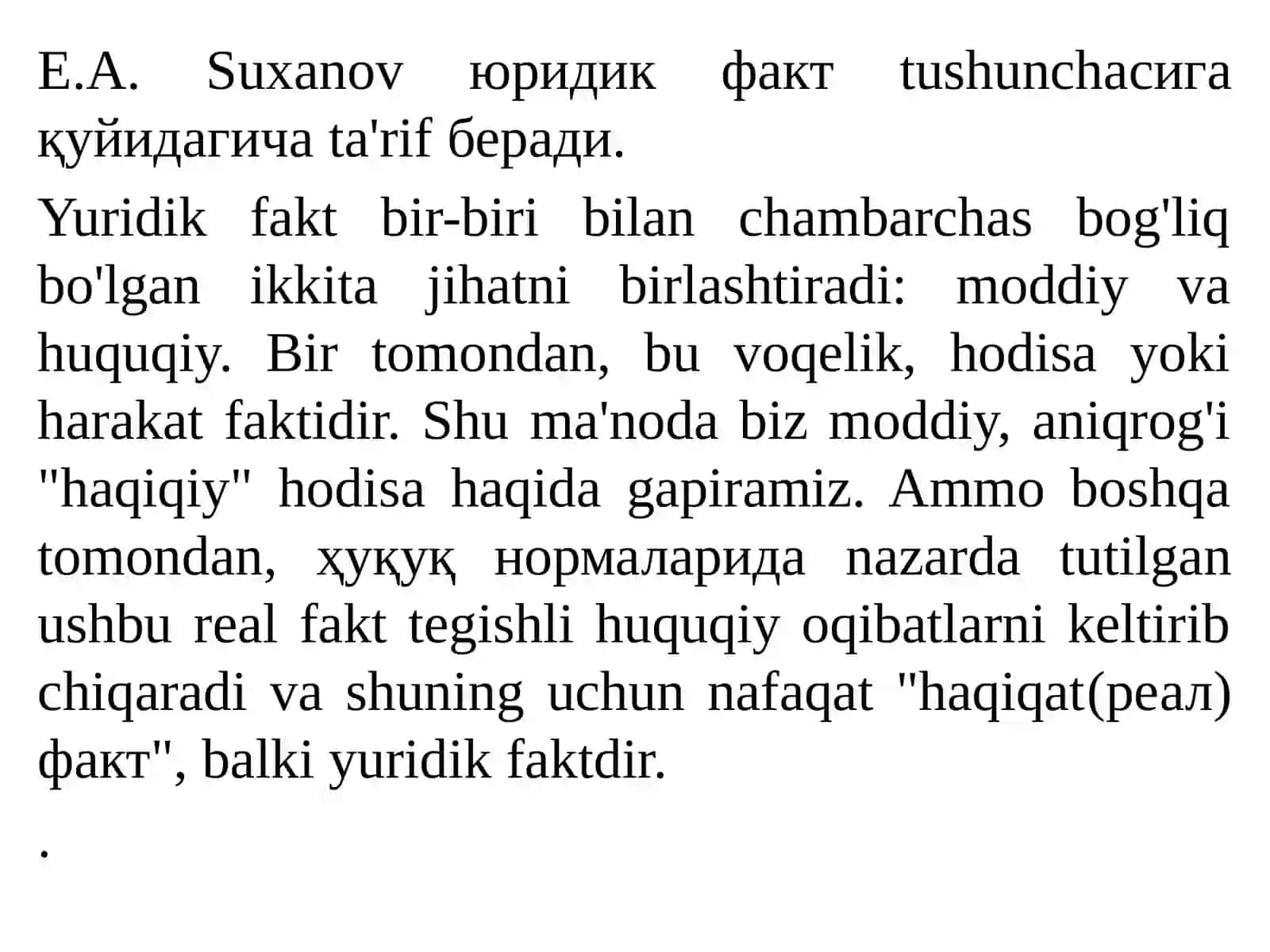 Fuqarolik-huquqiy munosabatlarning yuzaga kelishi, o’zgarishi va bekor bo’lish asoslari 3