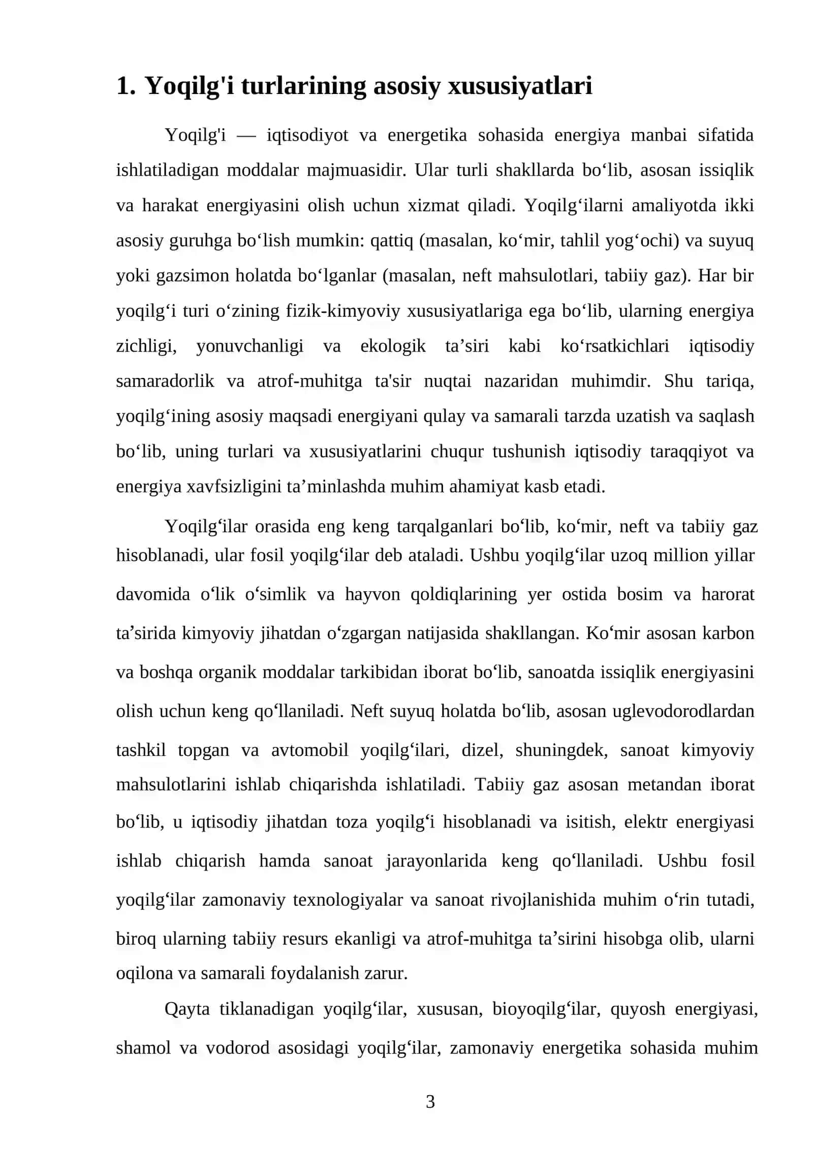 Yoqilg'i turlari zahiralari va ahamiyati 3
