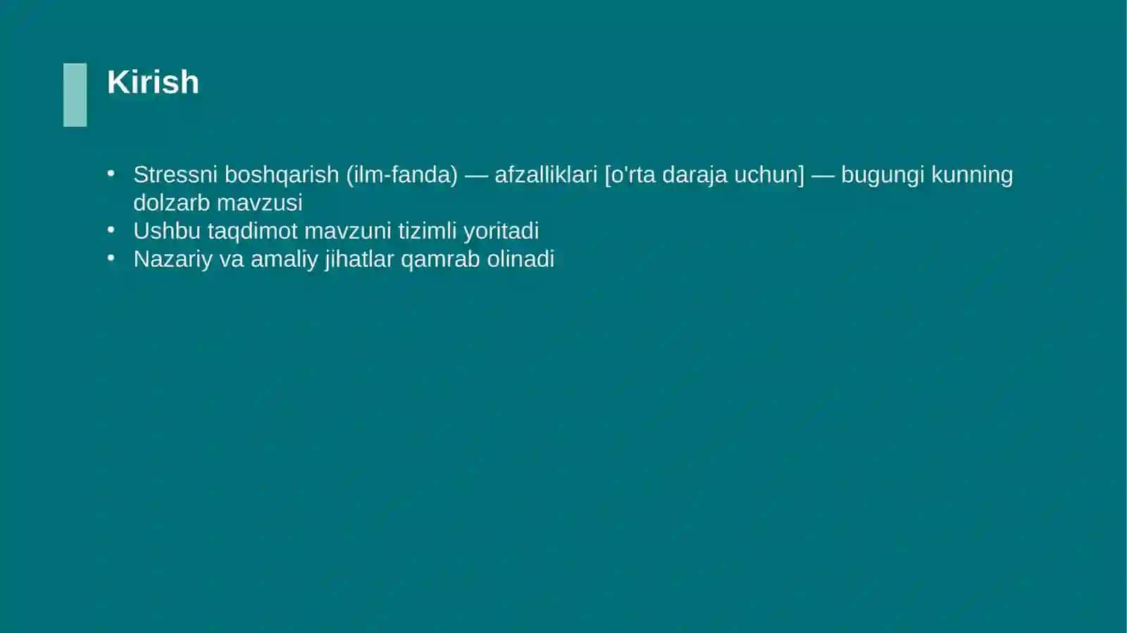 Stressni boshqarish (ilm-fanda) — afzalliklari [o'rta daraja uchun] 3