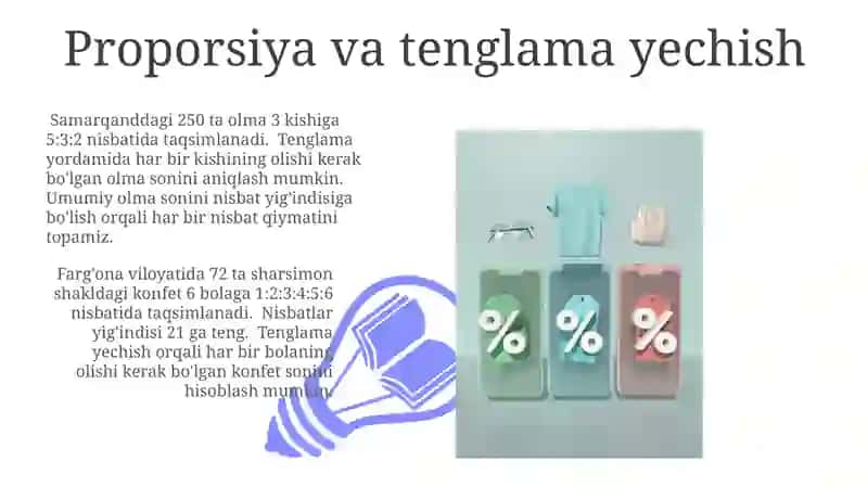 Mutanosib taqsimot misollar 3