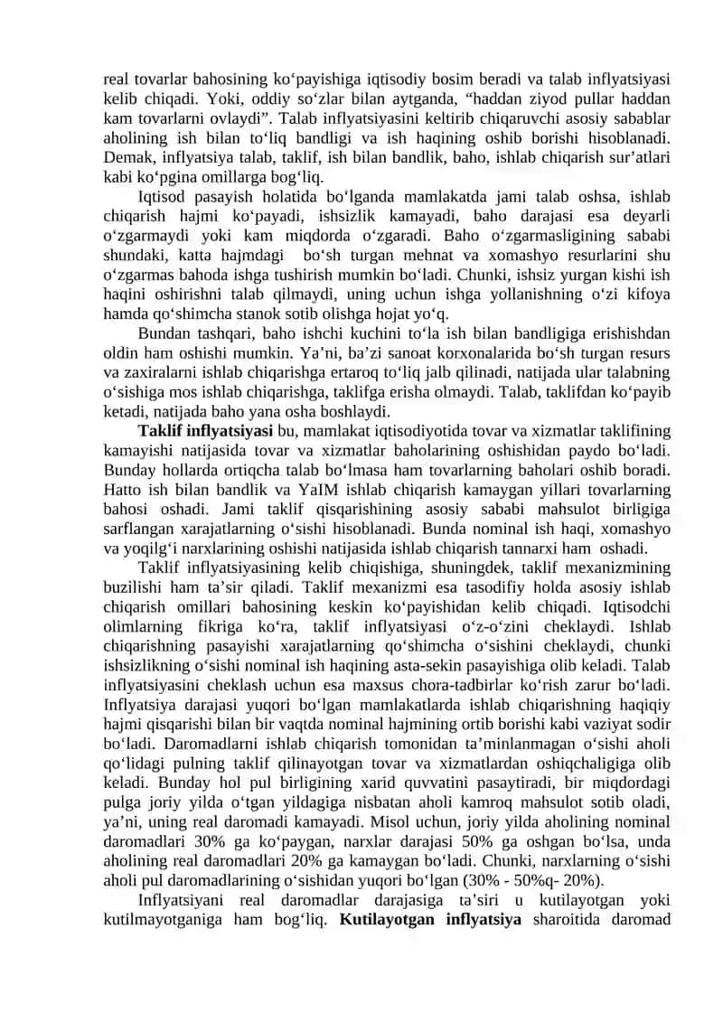 XXI BOB. INFLYATSIYA VA AKSILINFLYATSIYA SIYOSATI 3