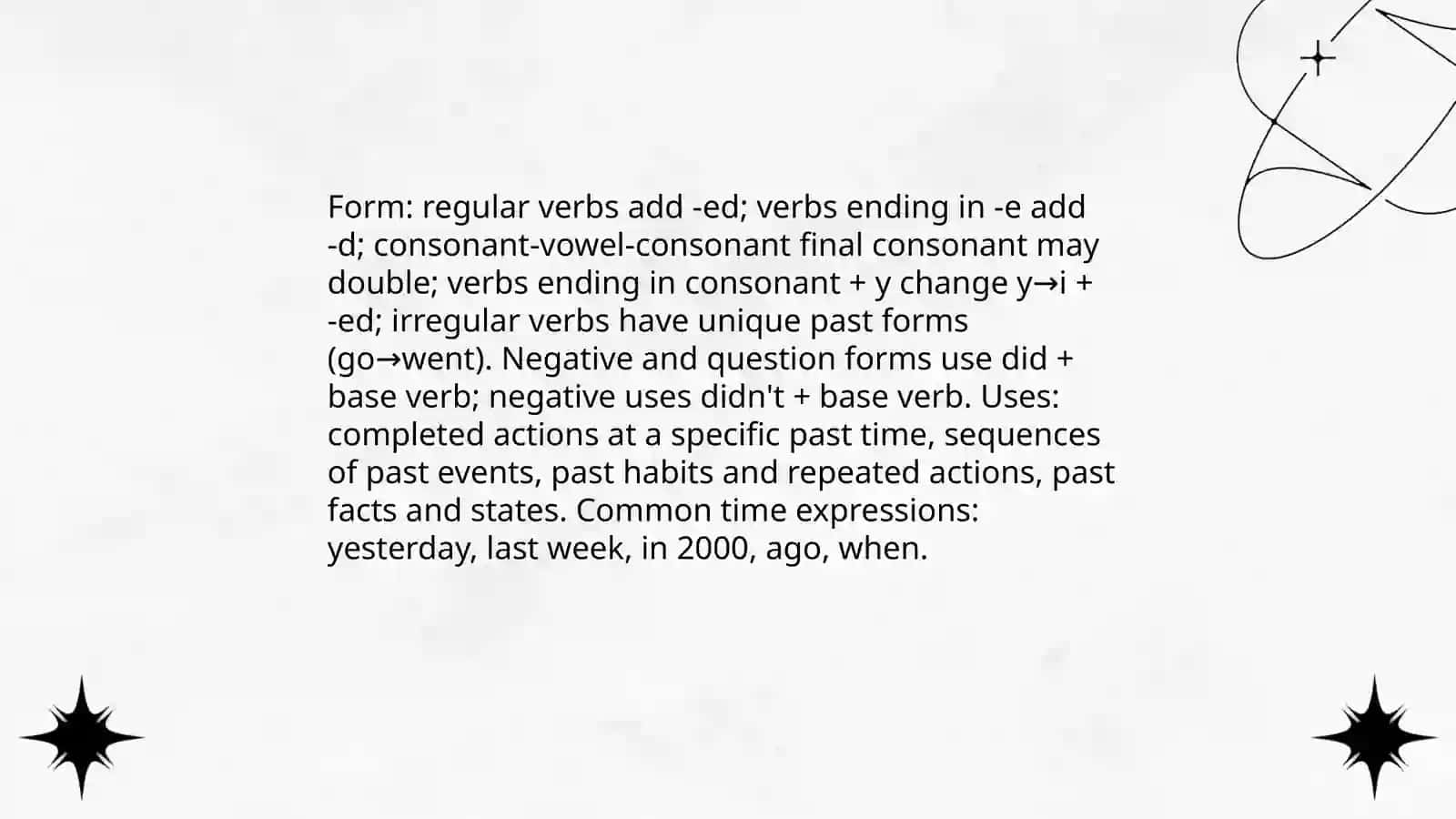 Past Tenses 3