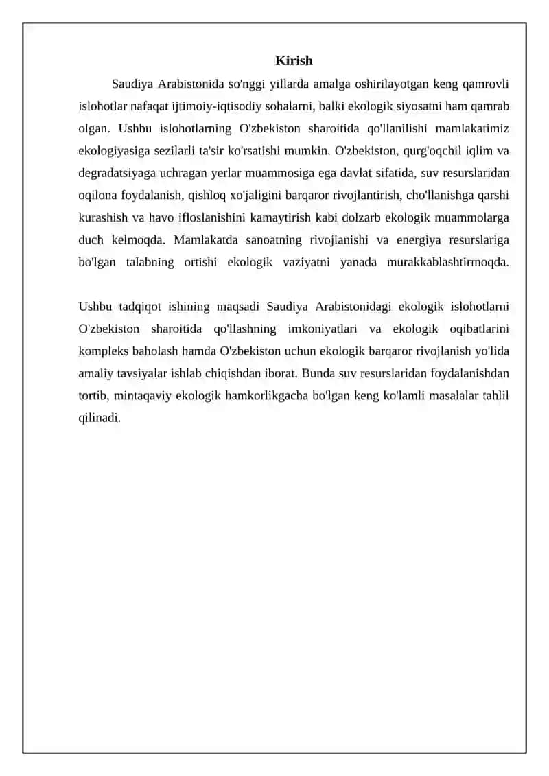 Saudiy Arabia islohotlari: O'zbekiston ekologiyasiga ta'siri 3
