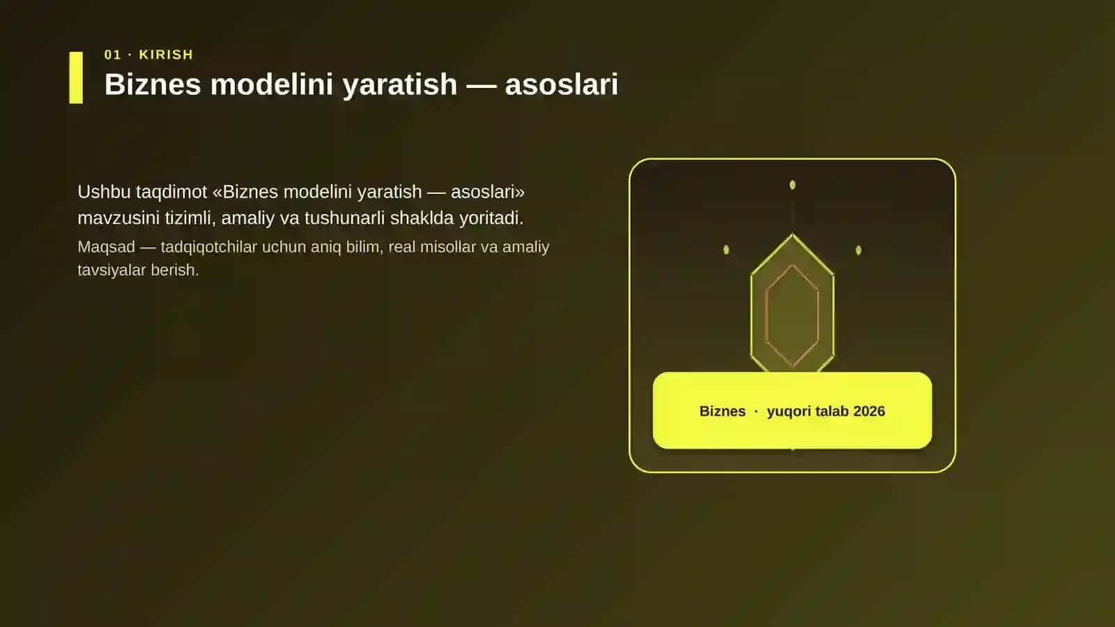 Biznes modelini yaratish — asoslari 3